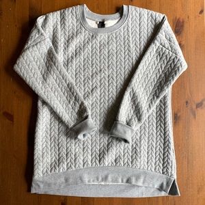 Cable-Knit Patterned Sweatshirt